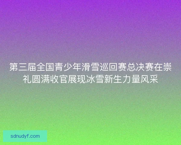 第三届全国青少年滑雪巡回赛总决赛在崇礼圆满收官展现冰雪新生力量风采