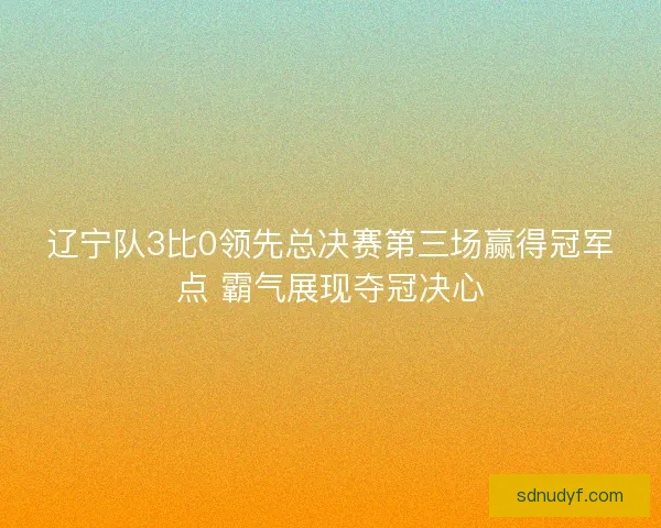 辽宁队3比0领先总决赛第三场赢得冠军点 霸气展现夺冠决心